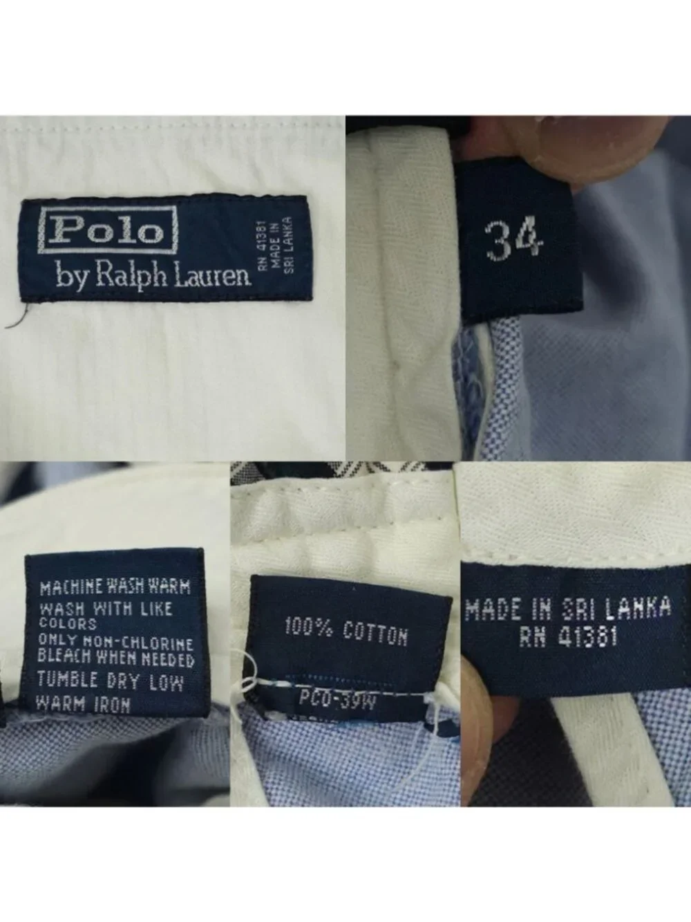 Polo Ralph Lauren Shorts Mens 34 Blue Chambray Chino Flat Front Casual Preppy